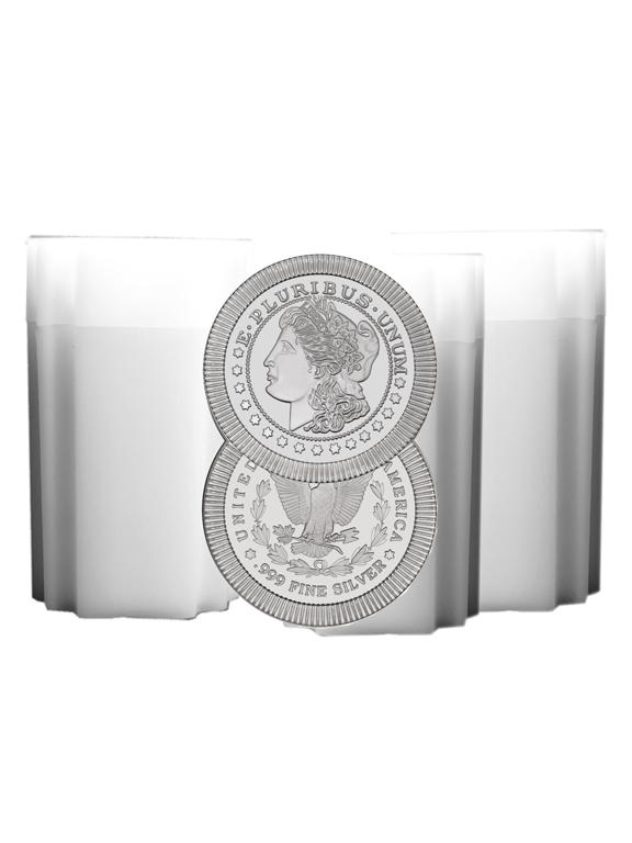 Lot of 60 - 1 Troy oz Morgan Stackable .999 Fine Silver Round 3 Full Rolls
