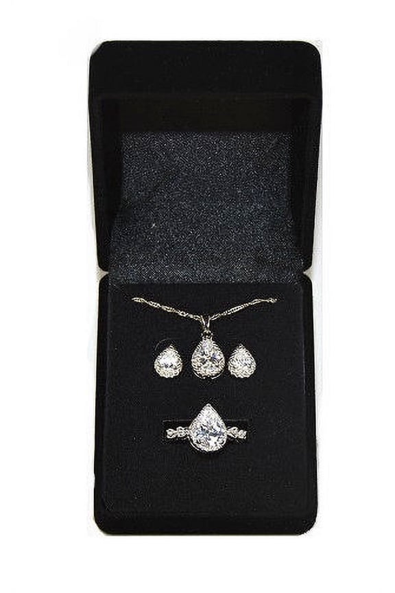 Lot of 68 Sets of Women's Solitaire Pear Shaped Sparkling Clear CZ Pendant
