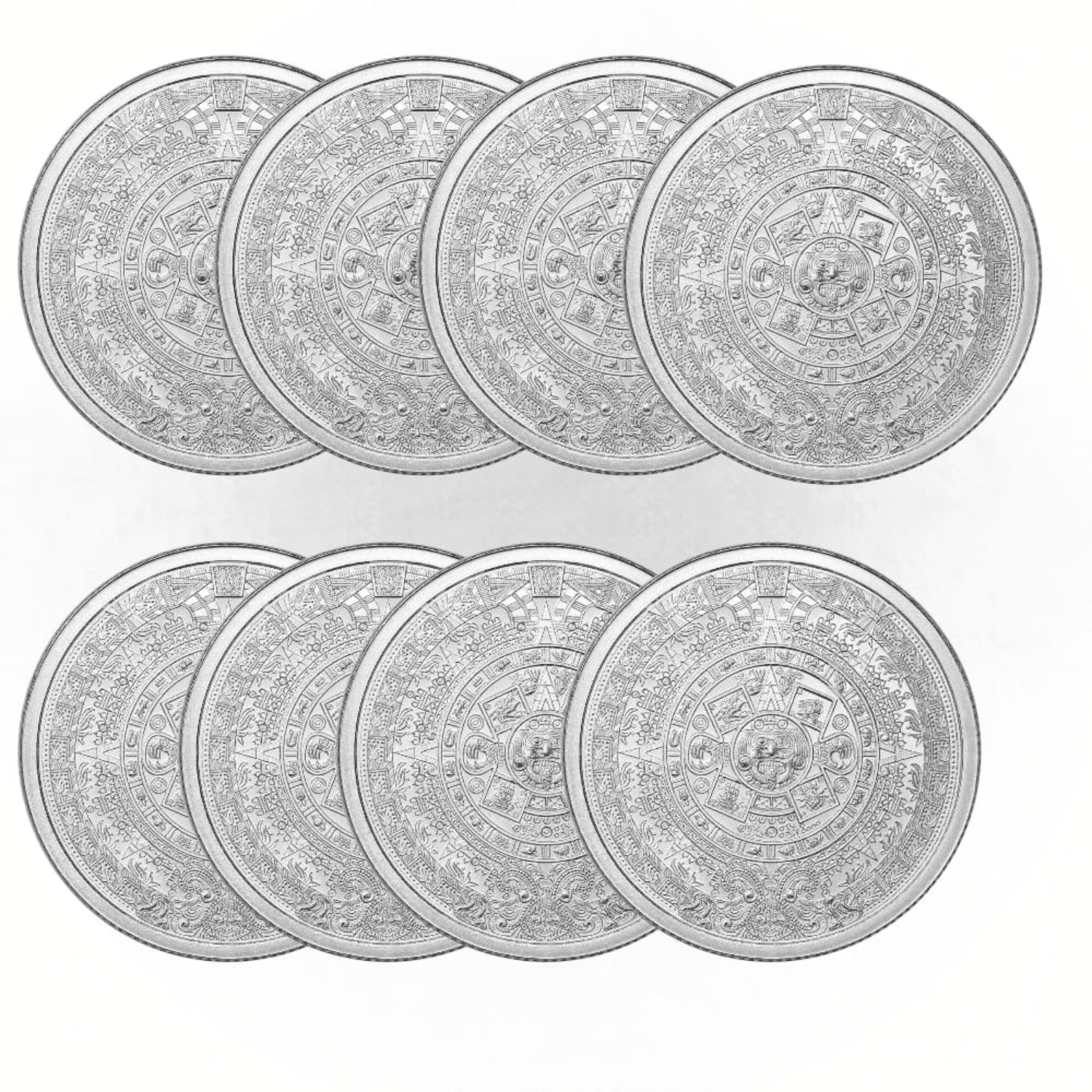 (Lot of 8) GSM Aztec Mayan Calendar 2 oz (8 x 1/4 oz) Silver Round ...