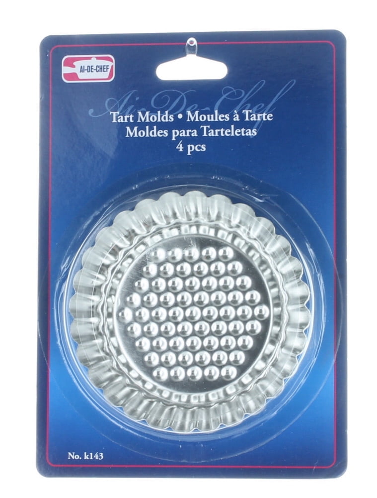 Lot of 8 Mini Flan Pan 3 1/2" Tart Molds Stainless