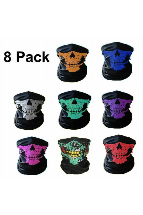 Lot of 8 Pcs Skull Hood Face Mask Motorcycle Ski Balaclava Bike