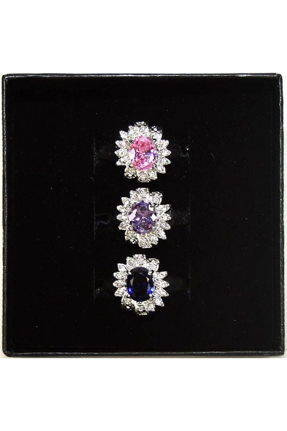 Lot of 98 Sets of 3 Women's Bold Starburst CZ Rings # 7