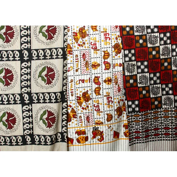 Exotic India Pure Cotton Lot of Three Floral Printed Bedspreads from Pilkhuwa