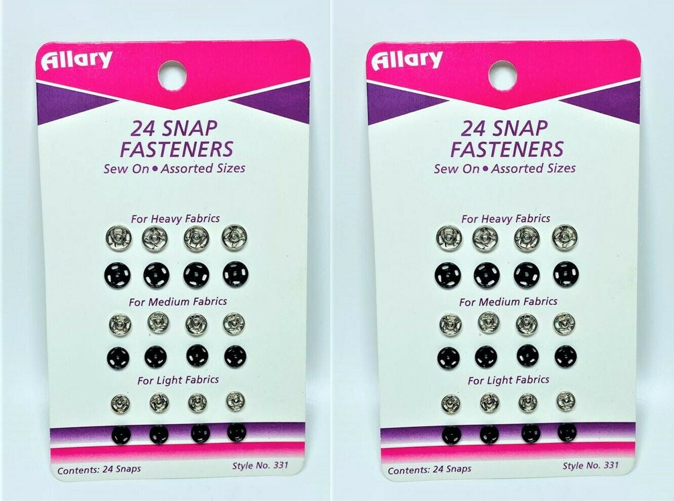 Lot of2 Sew Perfect Sewon Snap Buttons, Asssorted Sizes