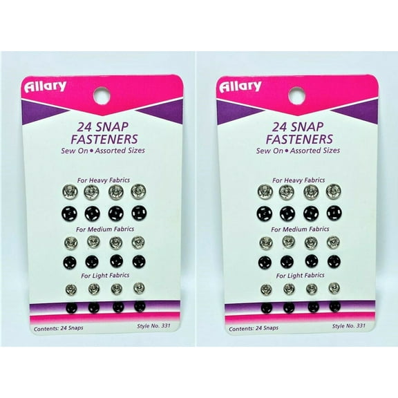 Lot of2 Sew Perfect Sew-on Snap Buttons, Asssorted Sizes
