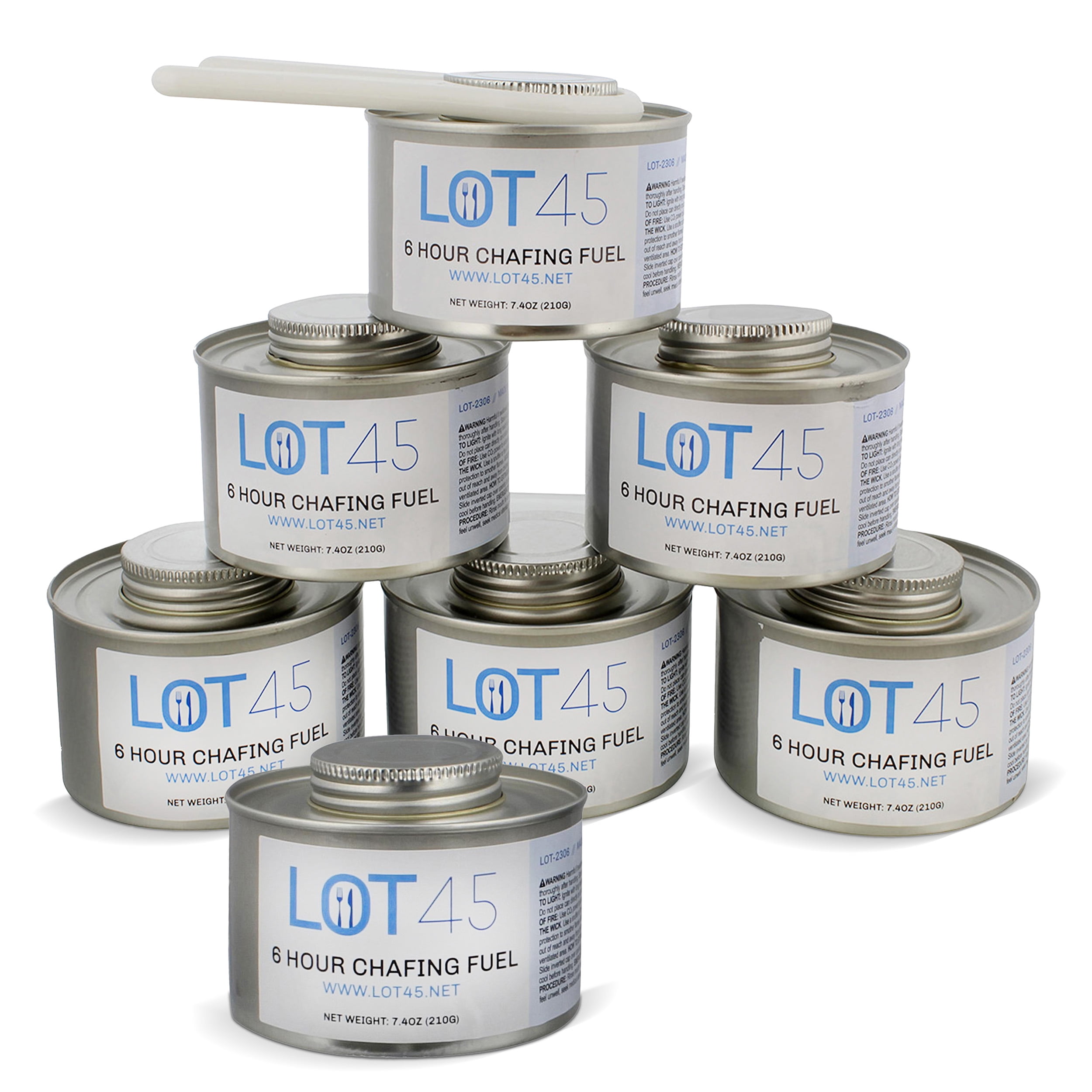 Lot45 6 Hour Cooking Fuel Wick Chafing Dish Fuel Cans Chafing Burners 6-Pack