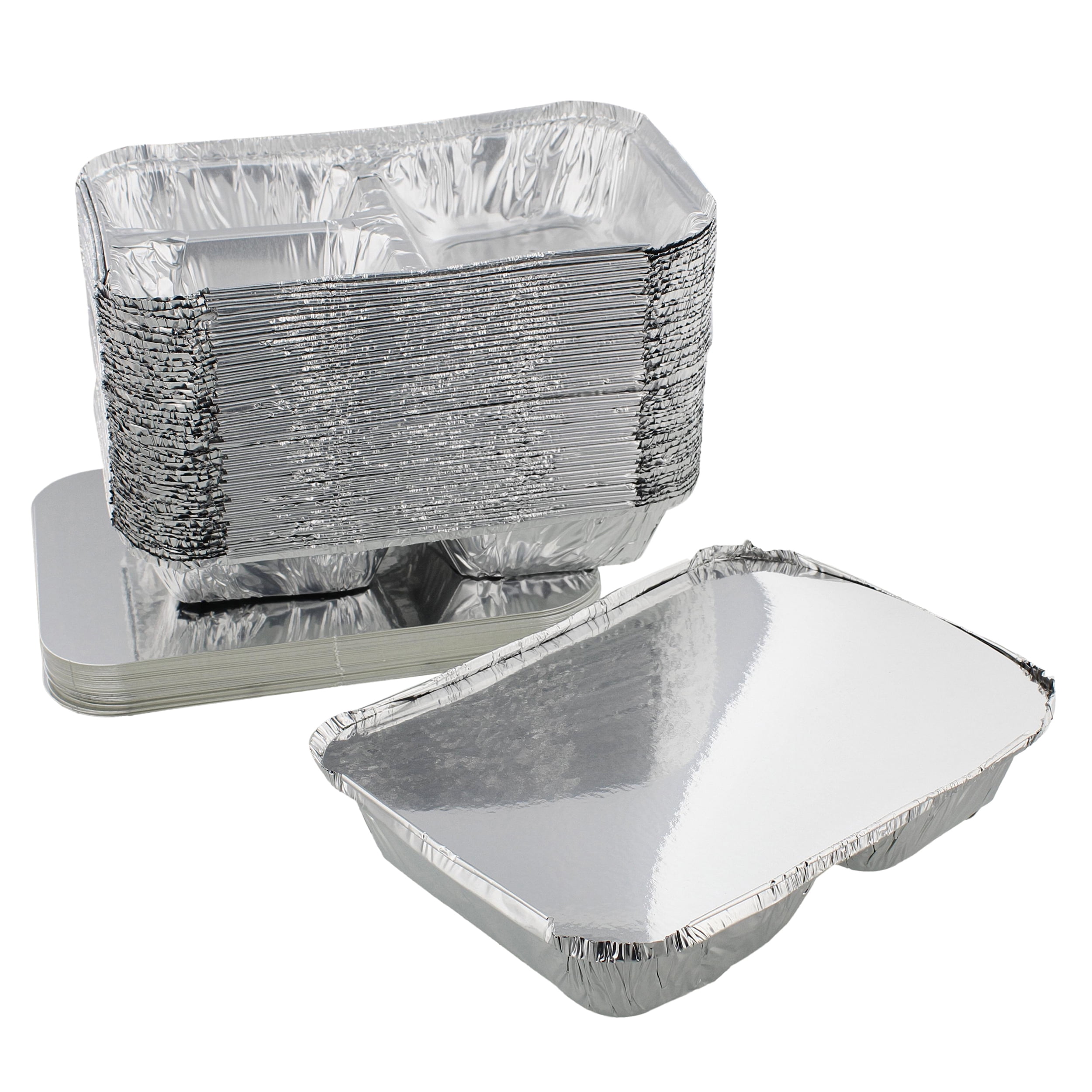 Large Disposable Aluminum Foil Tray with Paper Board Lids – 3 Compartm —  DHG Professional