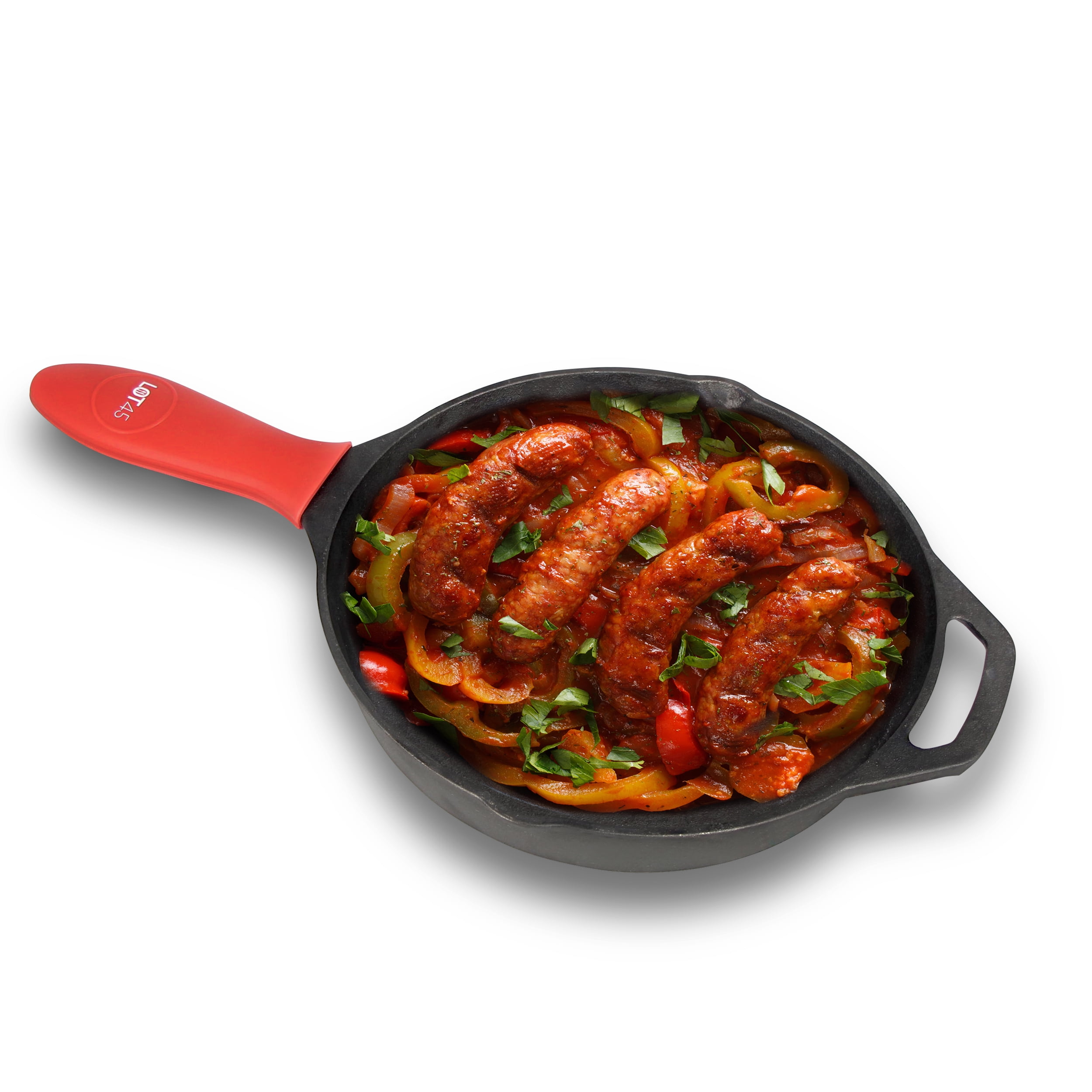 Backcountry Cast Iron Skillet (10 inch Medium Frying Pan + Cloth Handle Mitt, Pre-Seasoned for Non-Stick Like Surface, Cookware Oven/Broiler/Grill