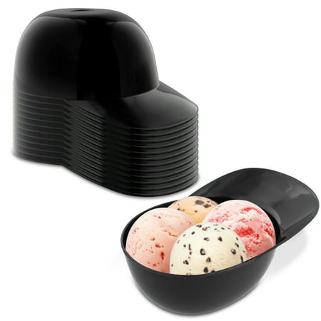 Lot45 Mini Baseball Helmet Ice Cream Snack Bowls - 12pc 8oz Black Baseball Cups