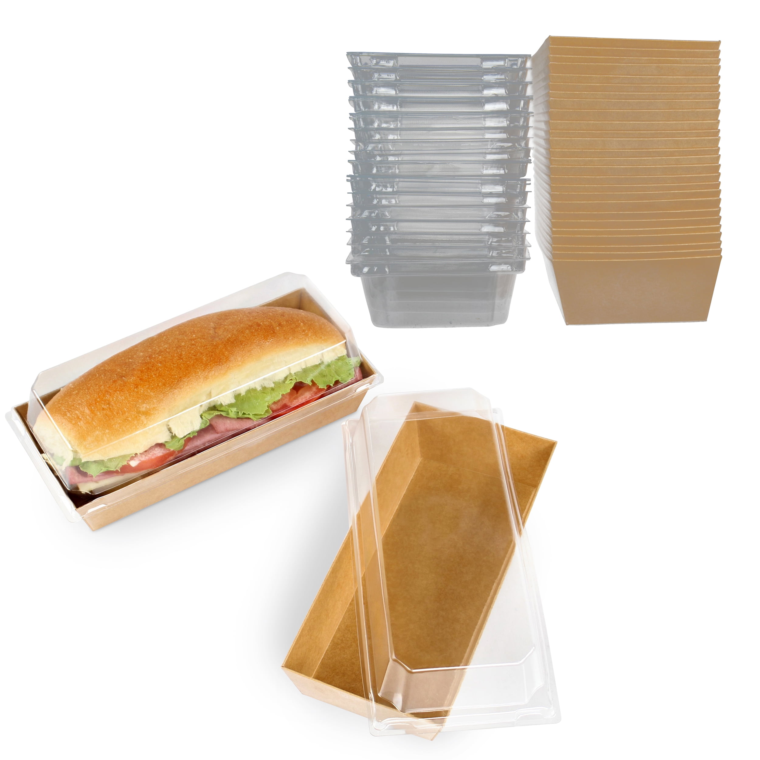 Lot45 Sandwich Paper Craft Box - 30pk 7.5in Disposable Food Containers with  Lids
