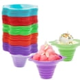 thumbnail image 1 of Lot45 Snow Cone Bowls - Reusable Colorful Plastic 100pc Shaved Ice Flower Cups, 1 of 2