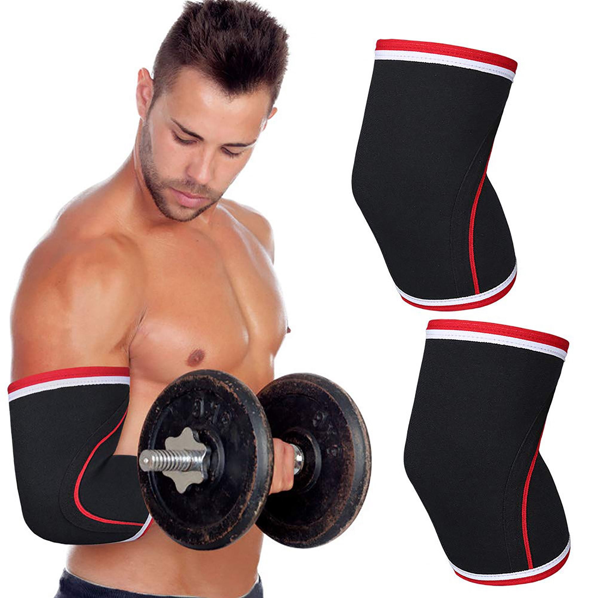 LotFancy 1 Pair Elbow Brace, Elbow Compression Sleeves for Women and Men, Support for Weightlifting, Crossfit, Powerlifting