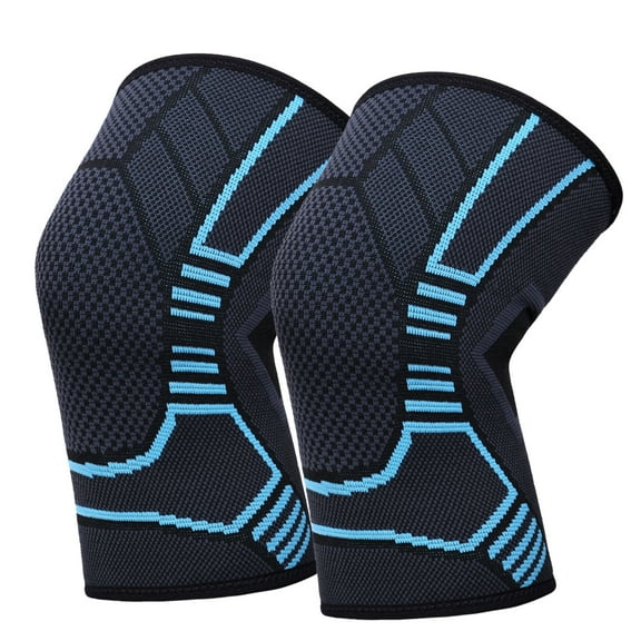 LotFancy 1 Pair Knee Compression Sleeve Brace for Men & Women, Blue