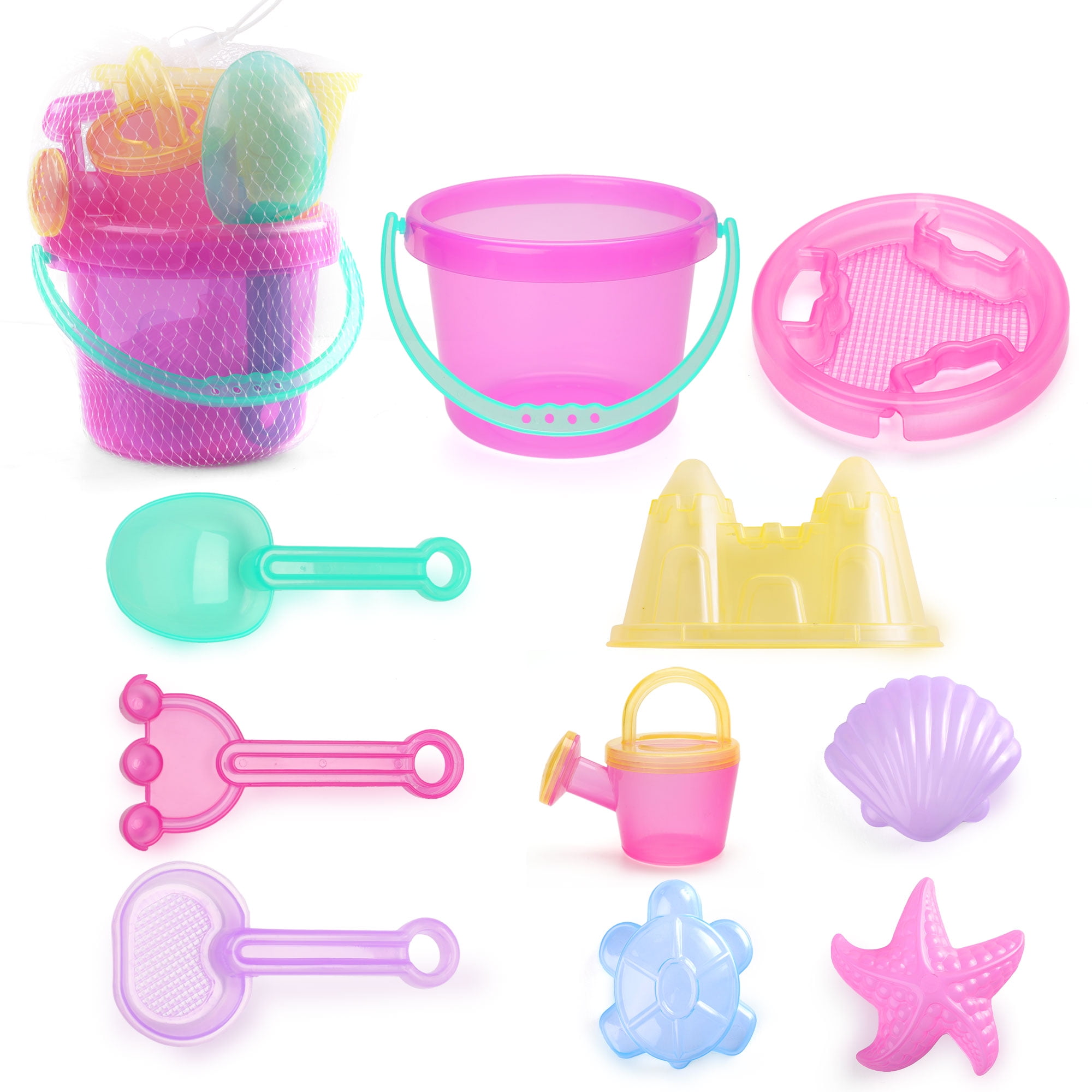 LotFancy 10 Pcs Beach Sand Toys Set for Kids Toddlers ,Baby Beach