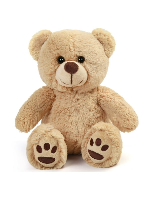 LotFancy 10 in Brown Teddy Bear Stuffed Animal, Plush Toy Birthday Gift