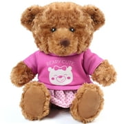LotFancy 10 in Brown Teddy Bear Stuffed Animal Plush Toy with Clothes