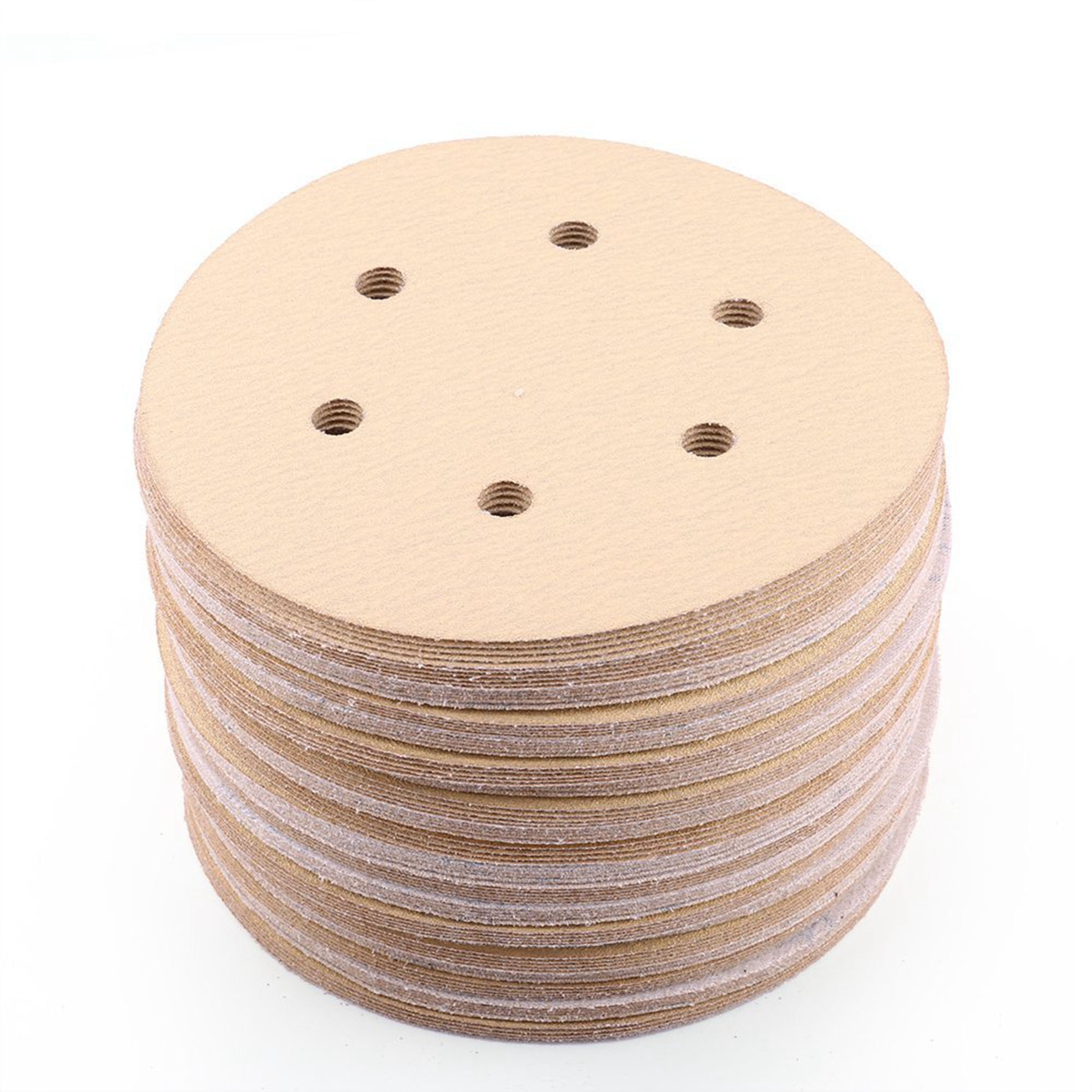 LotFancy 100Pcs Sanding Disc 220 Grit 6-Inch 6-Hole Sandpaper