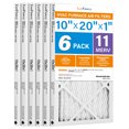 thumbnail image 1 of LotFancy 10x20x1 Air Filters, 6 Pack, MERV 11 Pleated HVAC AC Furnace Filters, 1 of 8