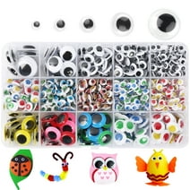 LotFancy 1100Pcs Googly Eyes Self Adhesive for Crafts, Plastic Wiggle Eyes Multi-Color