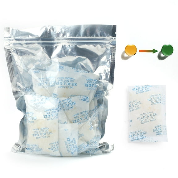 LotFancy 12 Packs 28 Gram Silica Gel Packets, Indicating Desiccant Packets