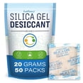 thumbnail image 1 of LotFancy 50 Packs 20 Gram Silica Gel Packets, Indicating Desiccant Packets, 1 of 8