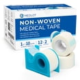 thumbnail image 1 of LotFancy 12 Rolls Medical Tape, 1 in x 10 Yards Adhesive Surgical Paper Tapes with 2 Dispensers, 1 of 8