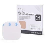 LotFancy 14 Pack 2x2 in Hydrocolloid Adhesive Wound Bandages, Ultra Thin