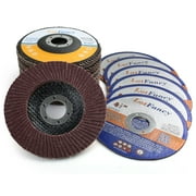 LotFancy 14 Pcs 4.5 in Flap Discs Cutting Wheels Set, 40-120 Grit, Aluminum Oxide