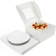 thumbnail image 1 of LotFancy 15 Pcs Cake Boxes, 10x10x5 Inches White Square Bakery Boxes with Window & 15 Board, 1 of 9