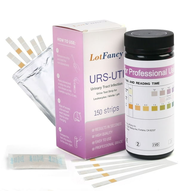 LotFancy 150Pcs UTI Test Strips , 3in1 Urine Test Strips for