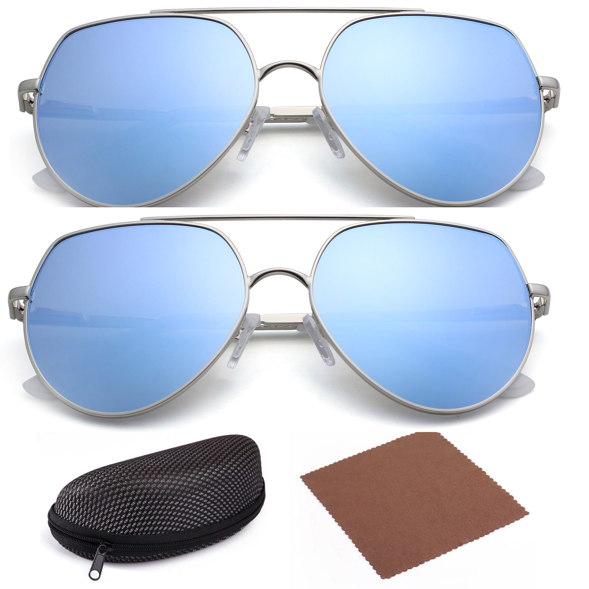 Aviator Specs Blue Mirror Adult Silver Aviator Specs Blue Mirror Adult Silver