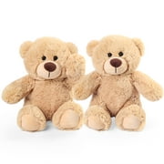 LotFancy 2 Pcs 10 in Teddy Bear Stuffed Animals, Bear Plush Toy Gifs for Kids, Boys, Girls, Brown
