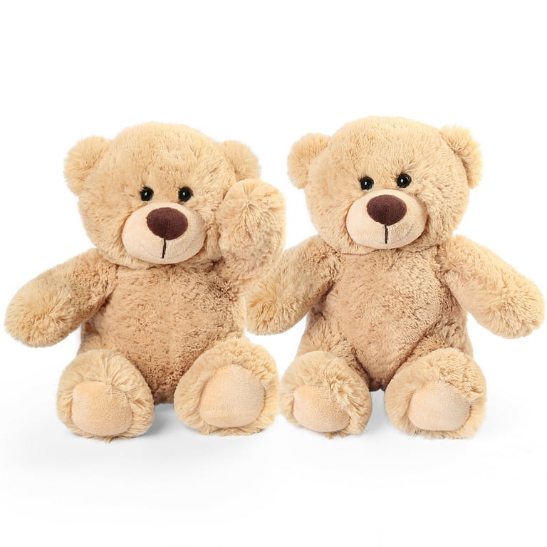 LotFancy Teddy Bear Stuffed Animal, 10'' Brown Baby Bear Plush Toy, Gift  for Kids Boys Girls