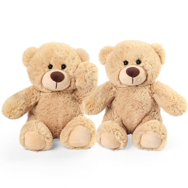LotFancy 2 Pcs 8 in Teddy Bear Stuffed Animals Plush Toy, Brown ...