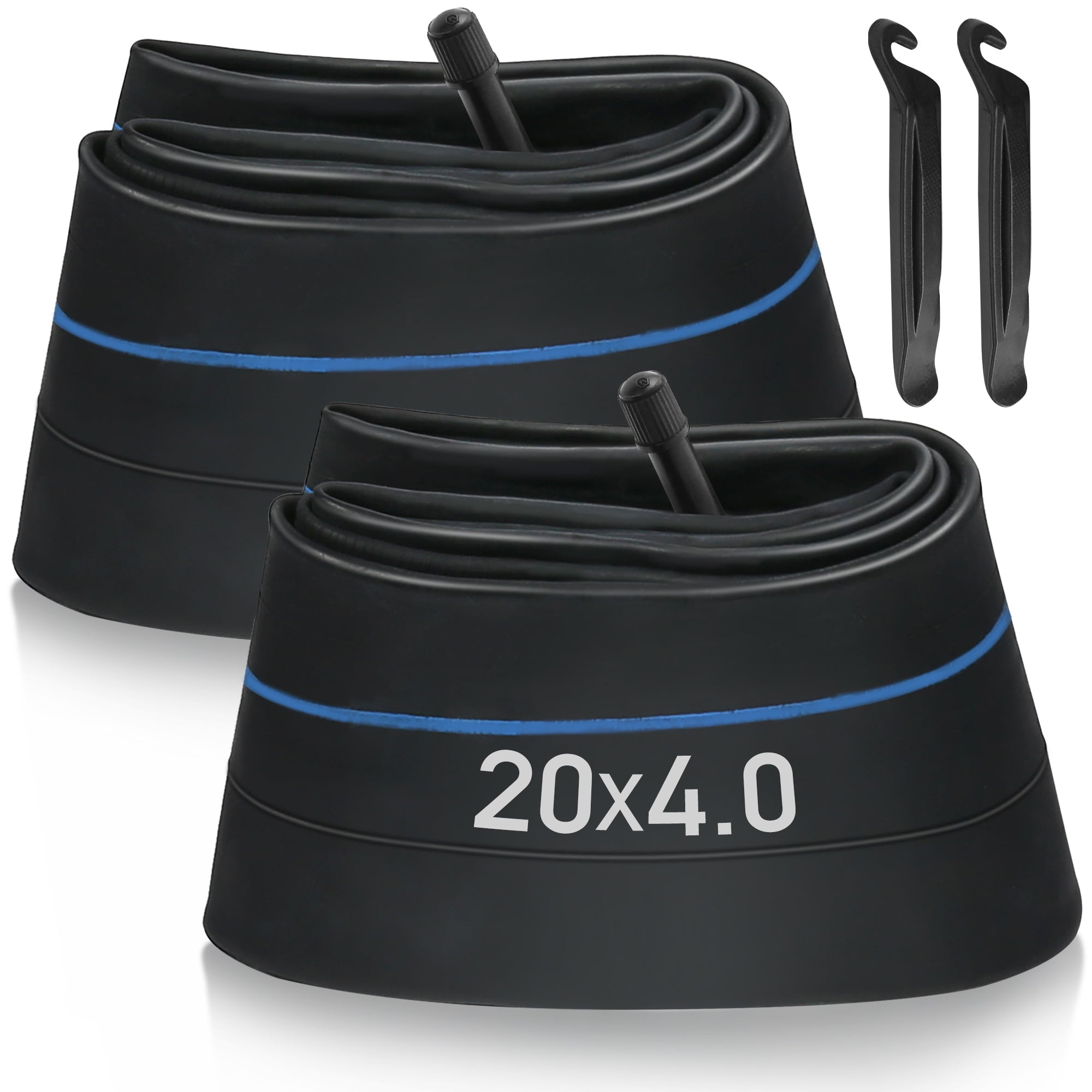LotFancy 20 x 3.5/4.0 Fat Mountain Bike Tube, Pack of 2, AV35mm Schrader Valve