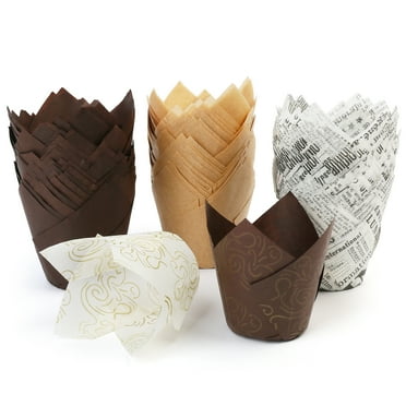 LotFancy 200 Pcs Tulip Cupcake Liners, Muffin Cupcake Paper Wrappers, Multicolor