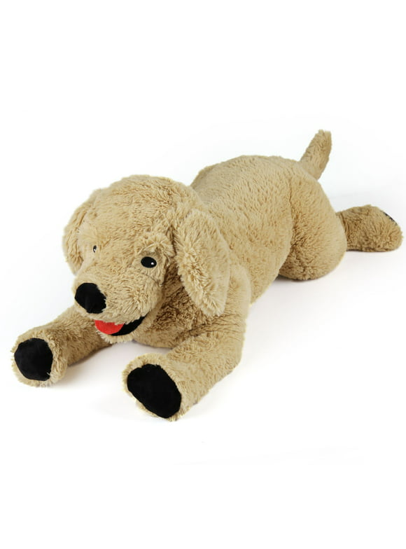 LotFancy 27 in Dog Stuffed Animals,Large Golden Retriever Plush Toy Gift, Beige