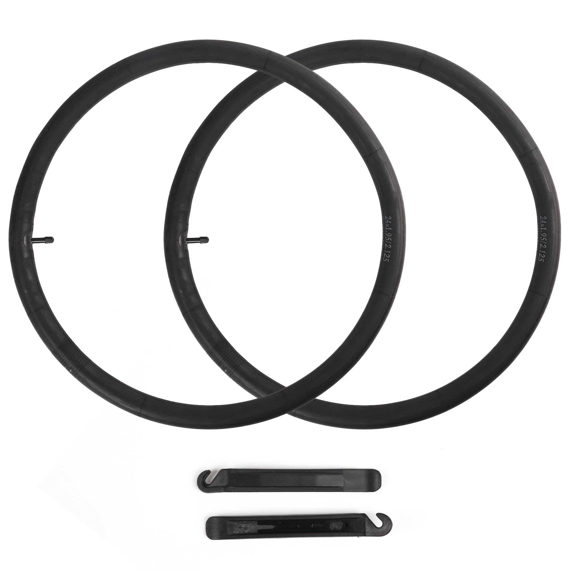 LotFancy 2Pcs 24 x 1.95/2.0/2.10/2.125 in Mountain Bike Tube, 32mm Schrader Valve, 2 Levers