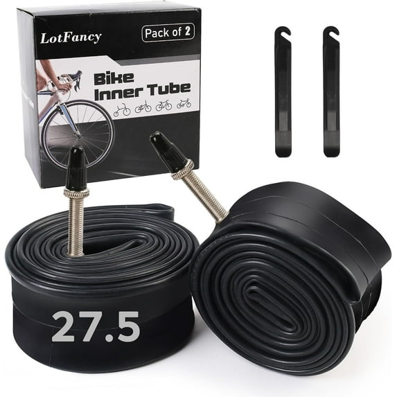 LotFancy 2Pcs 27.5 x 2.125/2.4 Bicycle Inner Tubes for Mountain Bike, 43mm Presta Valve