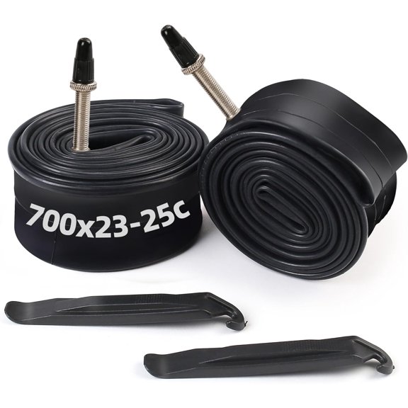 LotFancy 2Pcs 28 in 700x23C 700x24C 700x25C Bike Inner Tubes for Mountain Bike, 42mm Presta Valve