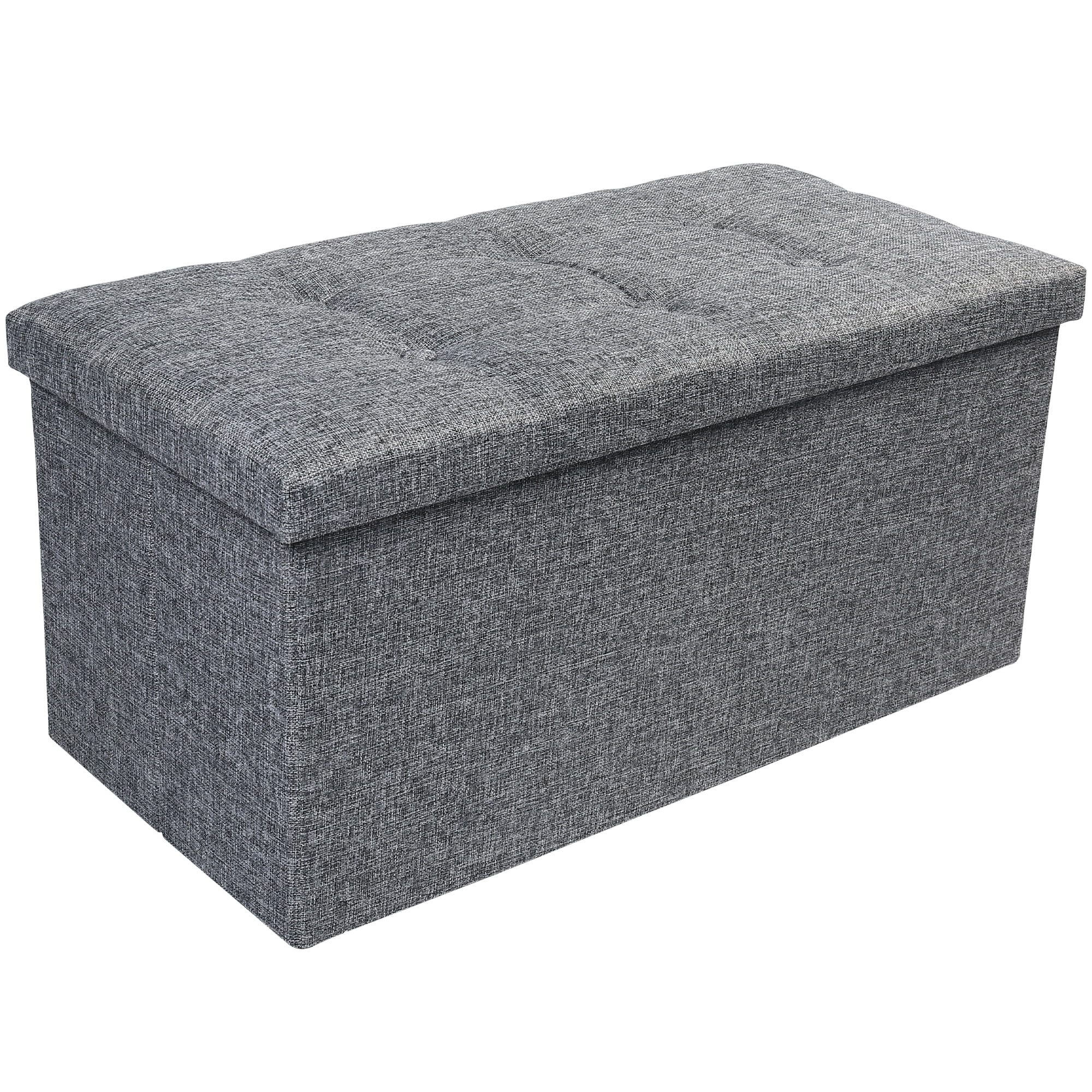Foldable Ottoman Target Storage Ottoman Grey LotFancy 30