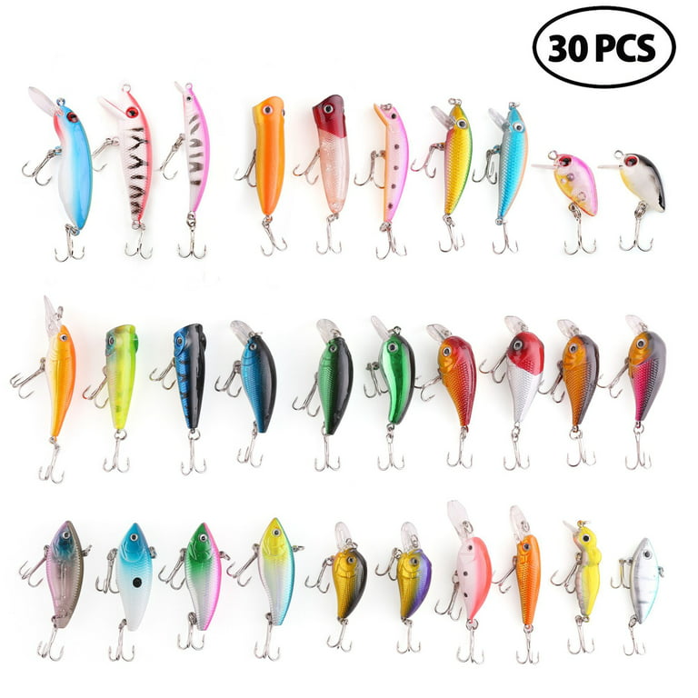 LotFancy 30 Topwater Fishing Lures for Bass Trout 