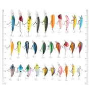 LotFancy 30 Topwater Fishing Lures with Hooks, Bass Bait Trout Lures with Propeller Tail