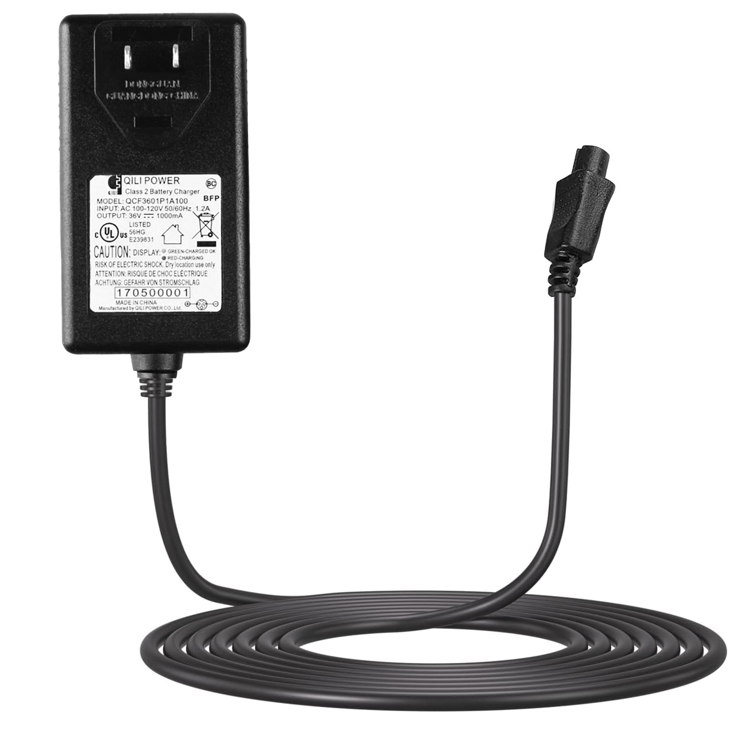 LotFancy 36V Battery Charger for Razor Hovertrax, Swagtron T1, T3, T6