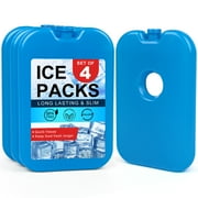 LotFancy 4 Ice Packs for Cooler and Lunch Box, Reusable Freezer Packs, 7x4.75x0.75 in