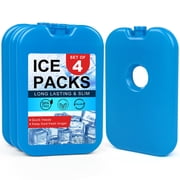 LotFancy 4 Ice Packs for Cooler and Lunch Box, Reusable Freezer Packs, 7x4.75x0.75 in