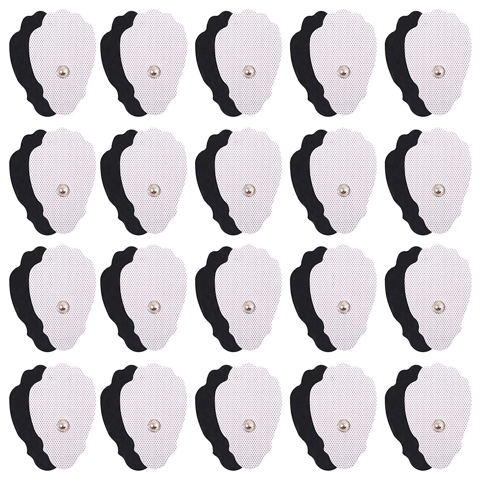 Small 20 Each Oval Snap Electrode Pads for Tens/zapper Pulser 
