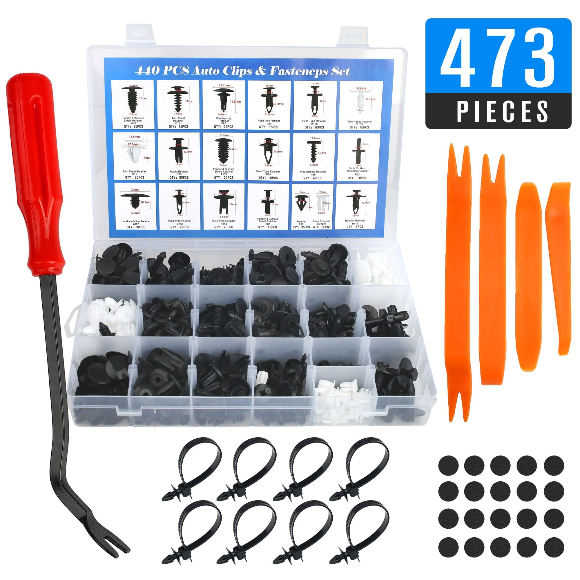 LotFancy 440Pcs Car Retainer Clips and Fastener Remover 