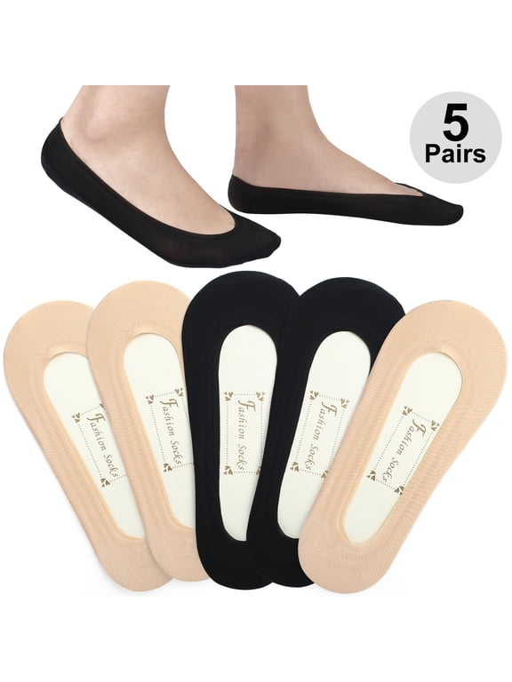 5 Pairs No Show Socks for Women Female, Hidden Low Cut Liner Socks