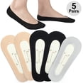 thumbnail image 1 of LotFancy 5 Pairs No Show Socks for Women Female, Ultra Low Cut Liner Socks,Large Size, 1 of 8